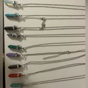 9 Pack of Crystal Necklaces